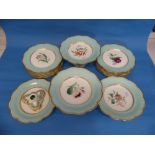 A 19th Staffordshire Cake Service, comprising a pair of comports, a tazza and twelve plates,