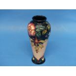 A Moorcroft 'Oberon' pattern Baluster Vase, the tube-lined design with impressed marks to base,