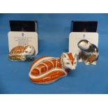 A Royal Crown Derby 'Riverbank Beaver' Paperweight, the Limited Edition (464/5000) with 21st