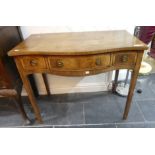 An Edwardian mahogany serpentine-shaped Side Table, with cross banding and boxwood stringing,