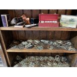 A Mixed Lot; including cased opera glasses, leather cased playing cards, dominoes, cased technical