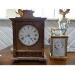 A French gilt brass five-glass Carriage Clock, of traditional form, 6in (15.25cm) high handle up,