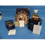 A Royal Crown Derby Limited Edition 'Drummer Teddy' Set, comprising a 'Drummer Teddy' 1999