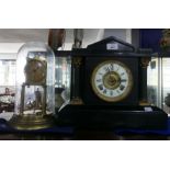 An American Ansonia Clock Co. mantel Clock, of architectural form with 8-day movement striking on