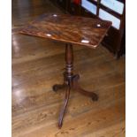 WITHDRAWN: A 19th century mahogany Wine Table, the rectangular top on a turned column and scrolled