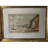 19th century English School, Tinside, Plymouth, watercolour, titled and dated Oct.1894, 12½in x 20in