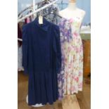 Vintage Fashion, Laura Ashley circa late 1970s/early 1980s: A blue needle cord winter dress, side