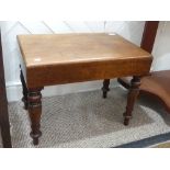 A Victorian mahogany cased Baby Bath, with ceramic bath and rectangular cover, 22in (56cm) wide x