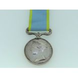 Crimea Medal, no clasp, unnamed as issued. It is possible that this medal is connected to the Indian