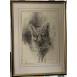 A pair of Mick Cawston (20thC) Charcoal Drawings of dogs, each signed and dated '99, 14½in (37cm) x