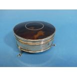 A George V silver and tortoiseshell mounted Jewellery Casket, by Horton & Allday, hallmarked