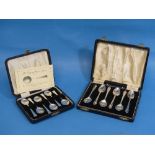 A cased set of six silver 'Devon' Spoons, by Thomas Bradbury & Sons Ltd., hallmarked Sheffield 1947,