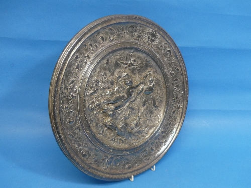 A Victorian Elkington & Co., silver plated Charger, depicting Perseus & Andromeda, after the - Image 3 of 4