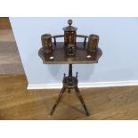 A 19thC mahogany Smoker's Stand/Table, the top fitted with pipe rack, and large central Tobacco