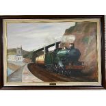 Railway Interest; 'Viscount Portal' Oil on Canvas, signed B Winton? to bottom right corner, train on