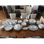 A late 20th century Oriental Overjoy porcelain 83-piece Tea and Dinner service, twelve settings,