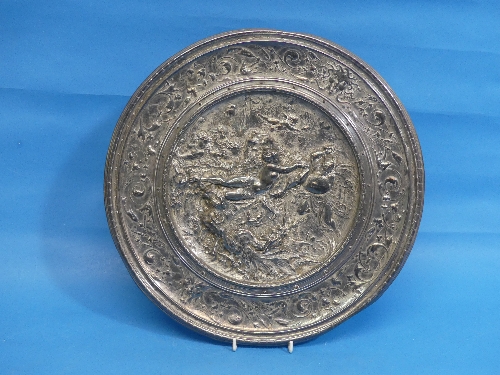 A Victorian Elkington & Co., silver plated Charger, depicting Perseus & Andromeda, after the