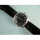 A Tissot Seastar Seven stainless steel gentlemans Wristwatch, the black dial with white Roman and