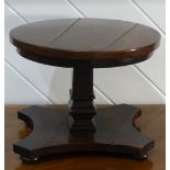 An early 20thC mahogany Apprentice-piece Tilt-Top Table, the tilt action on stem base, and