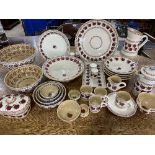 A large quantity of Nicholas Mosse Pottery 'Apple' pattern Tableware, comprising four Bowls, four