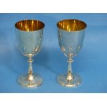 A pair of Elizabeth II Silver Goblets, by J B Chatterley & Sons Ltd., hallmarked Sheffield, 1977,
