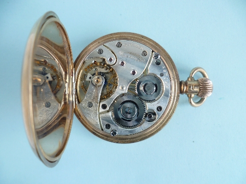 A 9ct gold Half-Hunter Pocket Watch, with Swiss 15 Jewels movement signed 'The Comet', No. 187064, - Image 3 of 3