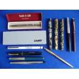 A quantity of vintage Fountain Pens, including Conway Stewart 240 green marbled, Mabie Todd "Swan"