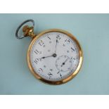 A T. Eaton Co. Ltd., gold-plated Pocket Watch, with Swiss 15-jewels movement, the white enamel 24-