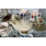 A small quantity of antique Commemorative China, comprising a Paragon china Mug commemorating the