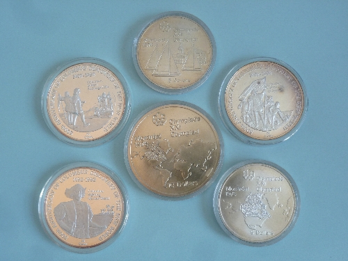 Six various Queen Elizabeth II silver commemorative Medallions, including 1976 Montreal Olympics, - Image 2 of 4