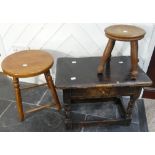 A quantity of Various Stools, including a late 19thC mahogany stool, with central frieze