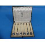 H.G. (Henry George) Murphy; A cased set of six George V silver Coffee Spoons, hallmarked London