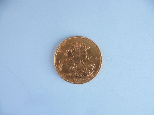 A George V gold Sovereign, dated 1925.