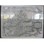 After William Kip; Map of Essex, framed and glazed, together with a Map of Oxford and Buckingham and