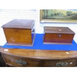 An early 20thC mahogany Box, the hinged lid enclosing a vacant interior, 13in (33cm) wide x 13in (
