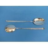 A pair of George V silver Salad Servers, by Hukin & Heath, hallmarked Birmingham 1931, of stylised