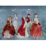 A small quantity of Royal Doulton Ladies; comprising 'Top of the Hill', 'Flower of Love', 'Victorian
