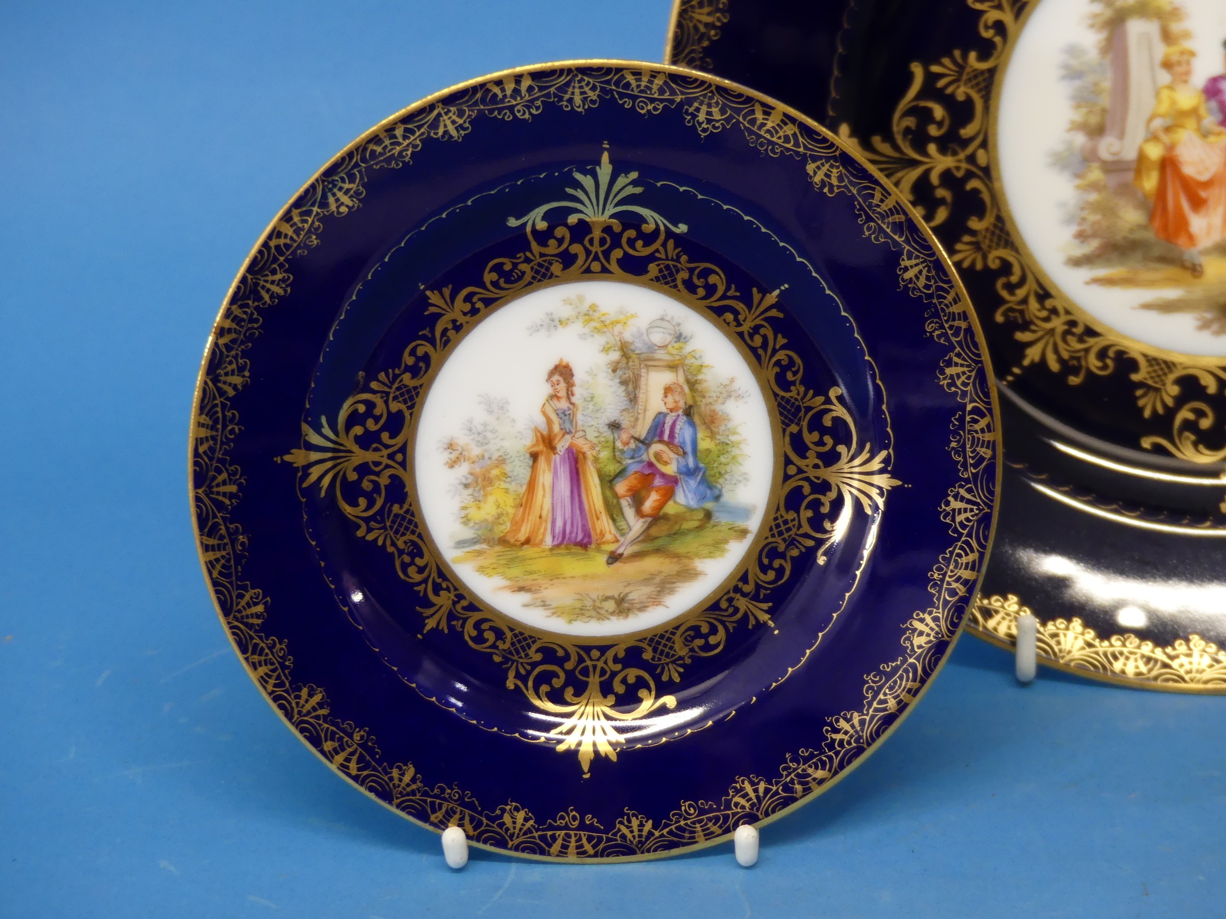 A large Vienna Porcelain Plate, together with two others, finely decorated with central classical - Image 3 of 10