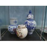 A Delft blue and white Ginger Jar, with original certificate,