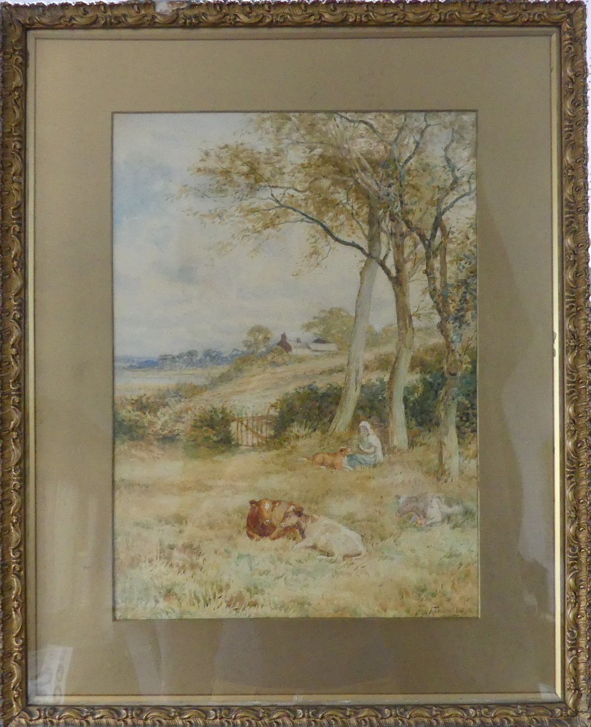 Frederick J Knowles (1874-?) Watercolour, Farmyard Scene,