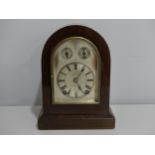 An early 20thC mahogany Mantle Clock, the silvered dial signed 'Lister & Sons, Newcastle-on-Tyne',