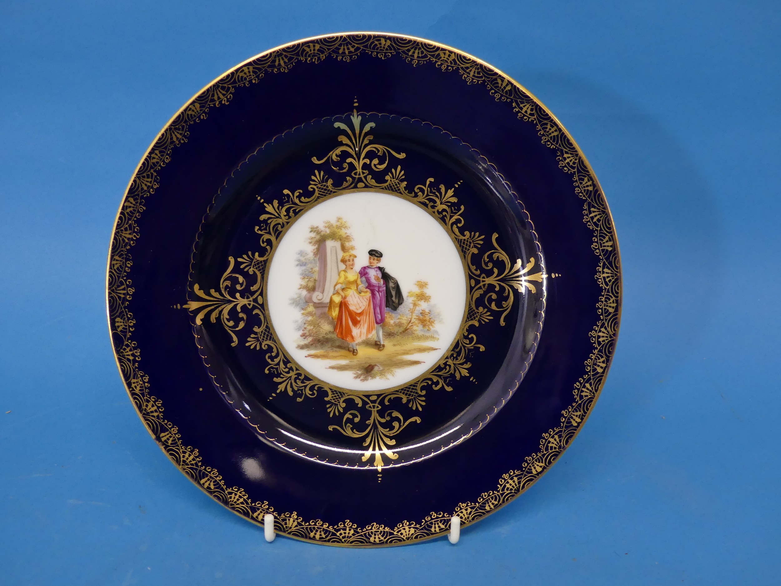 A large Vienna Porcelain Plate, together with two others, finely decorated with central classical - Image 7 of 10