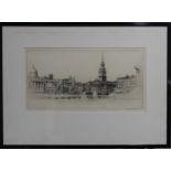 Sidney R Jones (1888-1966) 'Trafalgar Square' Etching, signed in pencil in margin, 7½in (19cm) x