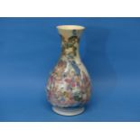 An antique Chinese famille rose porcelain baluster Vase, well painted in coloured enamels with