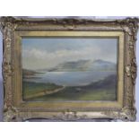 19th century School, The Lower Lake, Killarney, oil on canvas, titled verso, 12in x 18in (30.5cm x