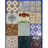 A large quantity of Victorian and later Tiles, including three by Minton, one in decorated with