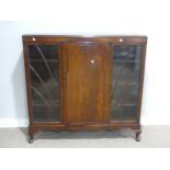 A mid-20th century mahogany glazed Display Cabinet, 48in (122cm) wide x 15in (38cm) deep x 46in (