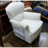 An Edwardian cream upholstered Armchair, 30in (76cm) wide x 34in (86.25cm) deep x 31½in (80cm) high.