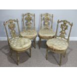 A set of four late 19th century French giltwood parlour Chairs, the frames probably beechwood, the