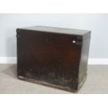 An antique mahogany silver chest, with hinged lid and metal mounts, 33in (84cm) wide x 21in (53.